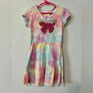 Jenna And Jessie USA Girls Butterfly One Piece Tye Dye Dress‎ 4-5T